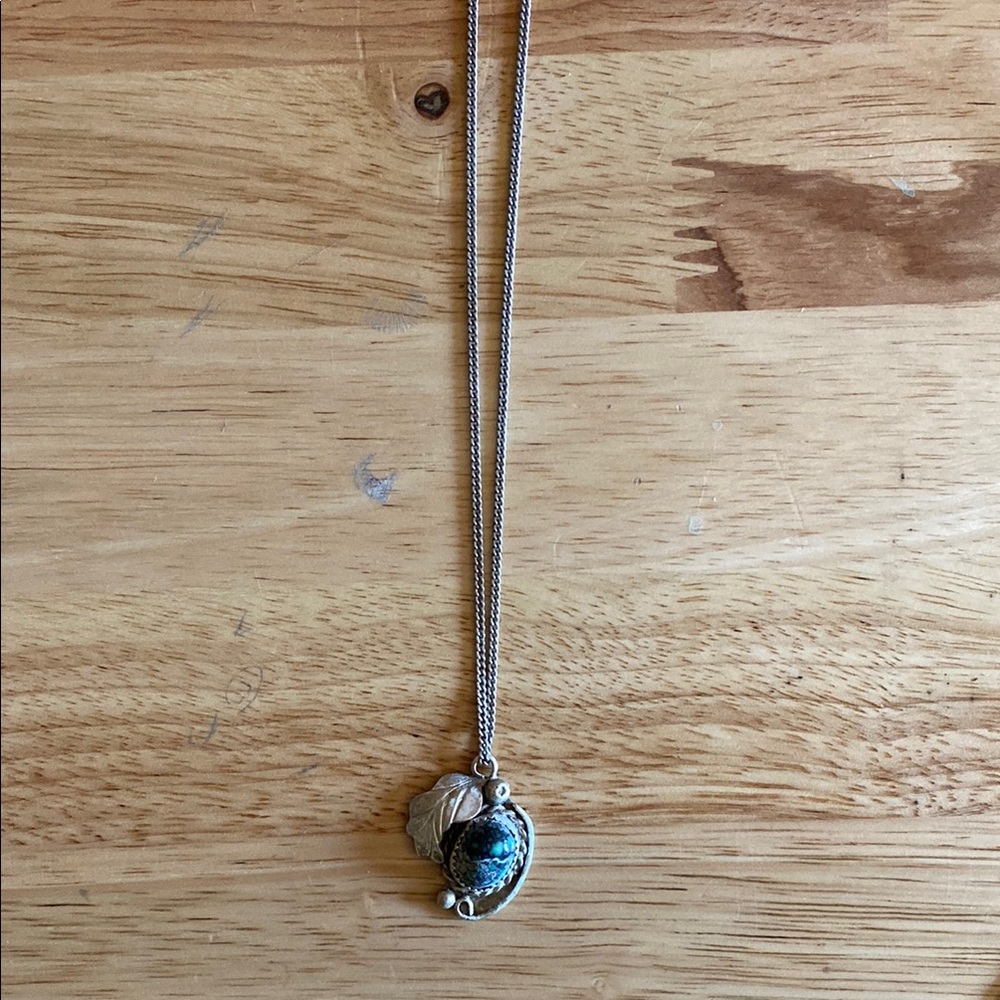 Vintage Sterling Silver and turquoise Pendant Necklace